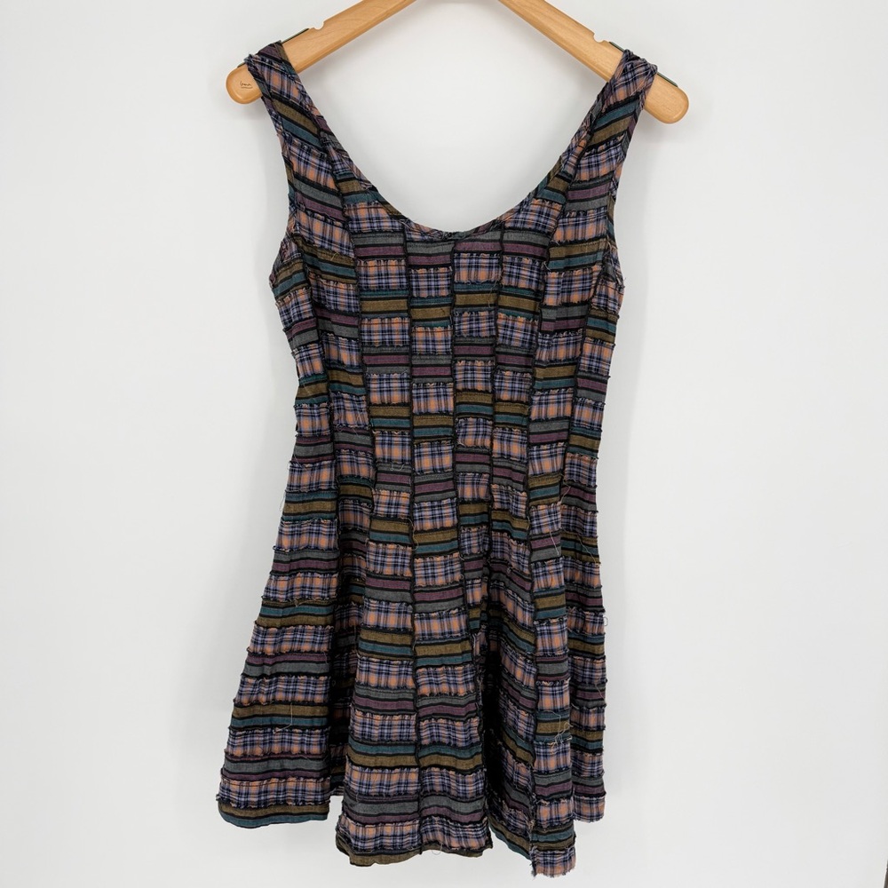 We The Free Free People Plaid Patchwork Dress Small